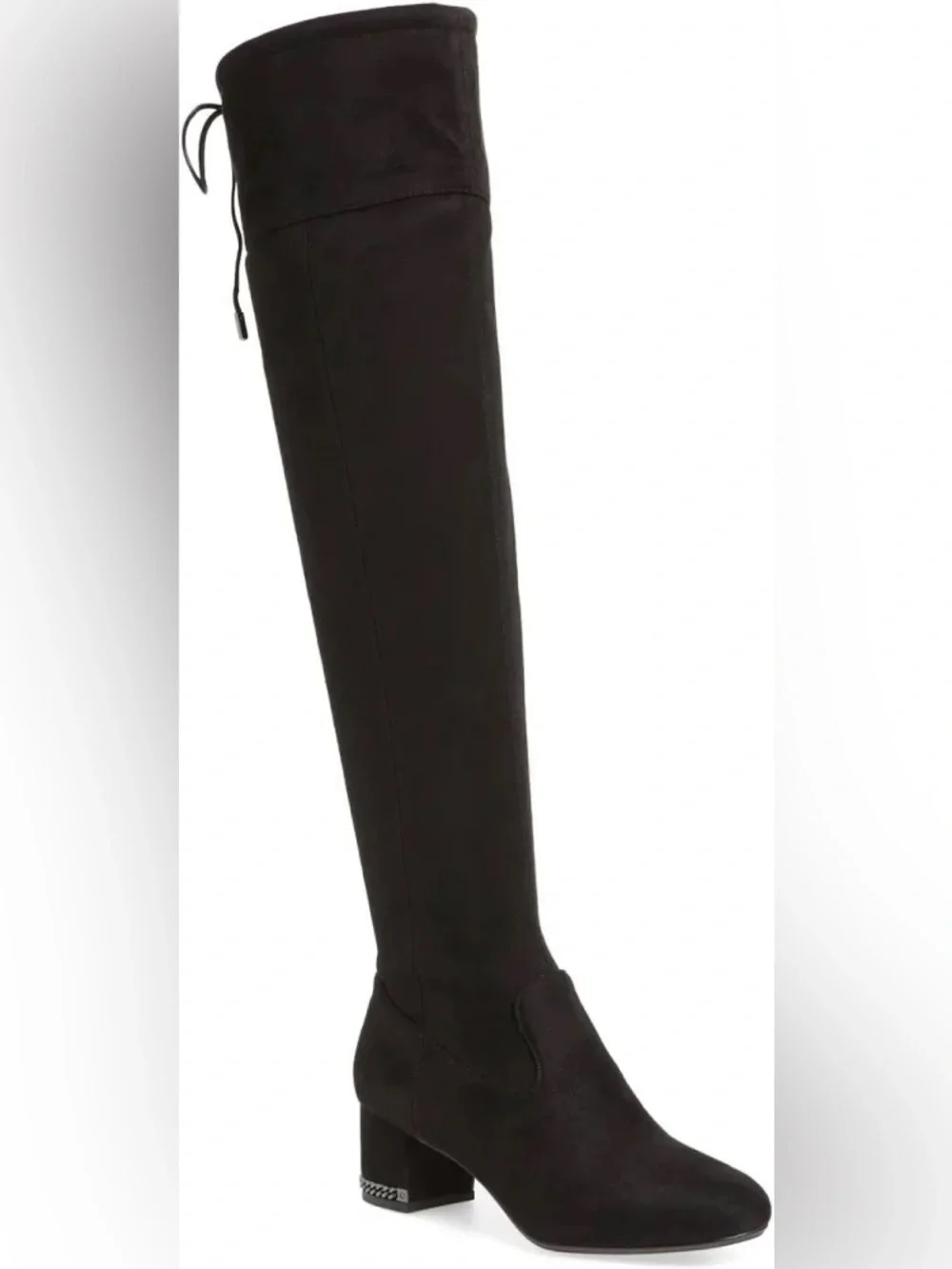 Michael Kors Jamie Over-the-Knee Boots Black 8.5 Chain Heel